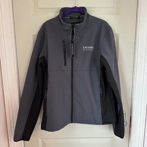 Caesars Rewards Super Soft Polyester Full Zip-Up‎ Jacket Men's Medium Grey/Black